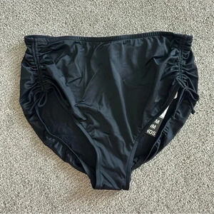 TRIMSHAPER Black Swimsuit Bottoms Size 16 #370007 Adjustable‎ Sides High Waisted